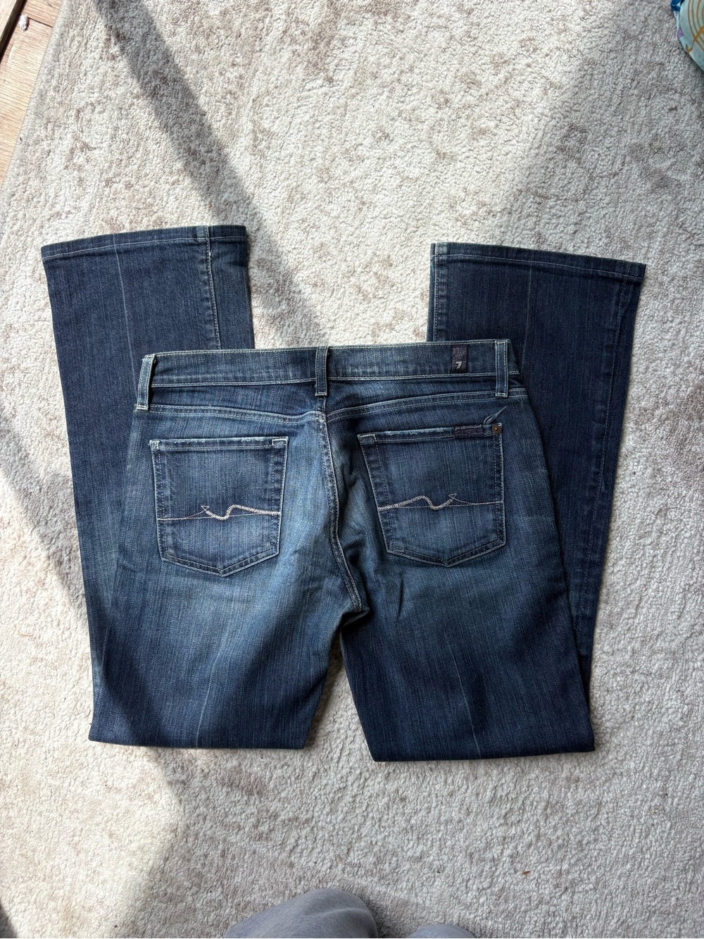 7 For All Mankind Dark Blue Flare Jeans